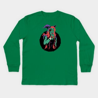 Punk Rock Witch Kids Long Sleeve T-Shirt